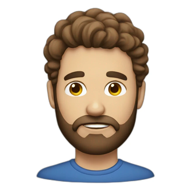 A Man with brown hair, a Beard and a Cloud for his face sticker