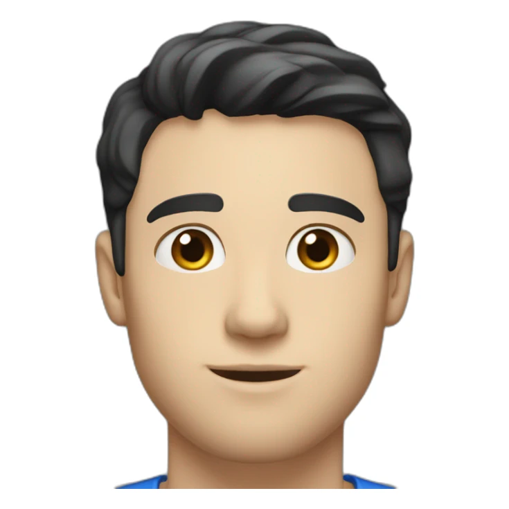 27 years old handsome white man with blue eyes and black short hair sticker