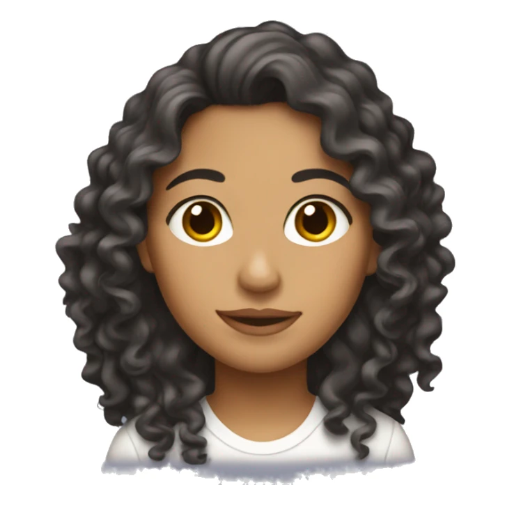 Latina with long curly hair sticker