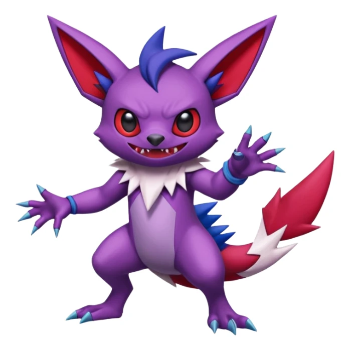 Stitch-Sableye-Noibat-Zangoose-fusion, full body sticker