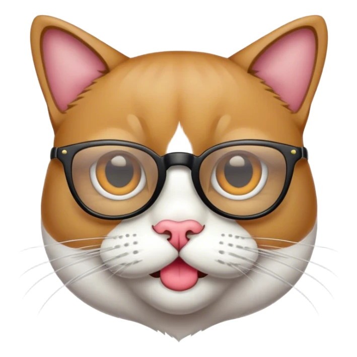 Dame un emoji de un gato con lentes y bigote  sticker