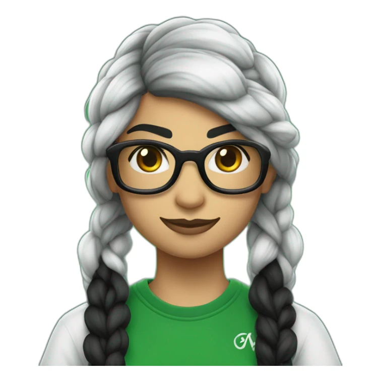 Mia Khalifa black braid white tshirt green sleeves slytherin logo sticker