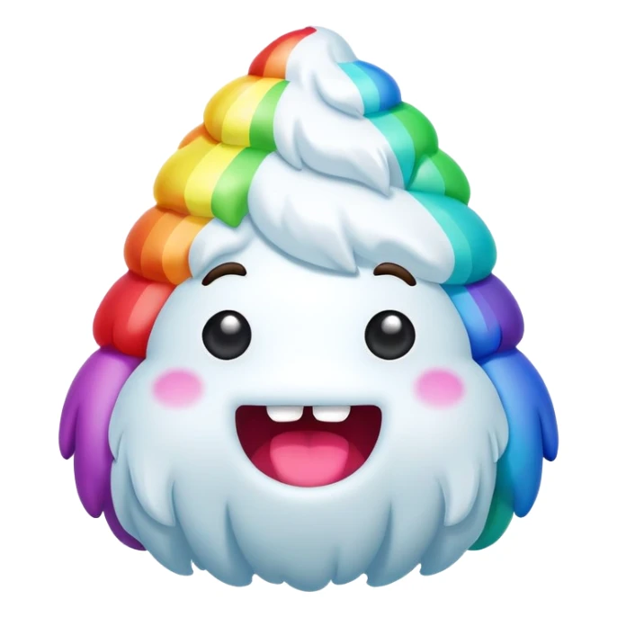 rainbow inflatable bouncy yeti poop head sticker