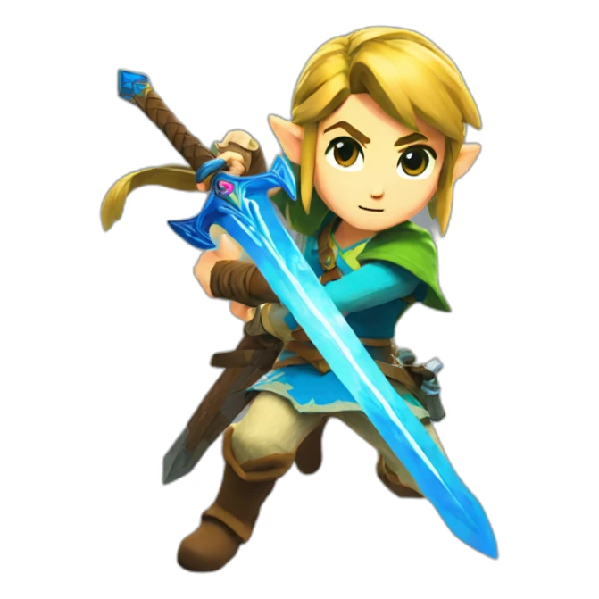 Zelda Breath of the wild Link with sword sticker