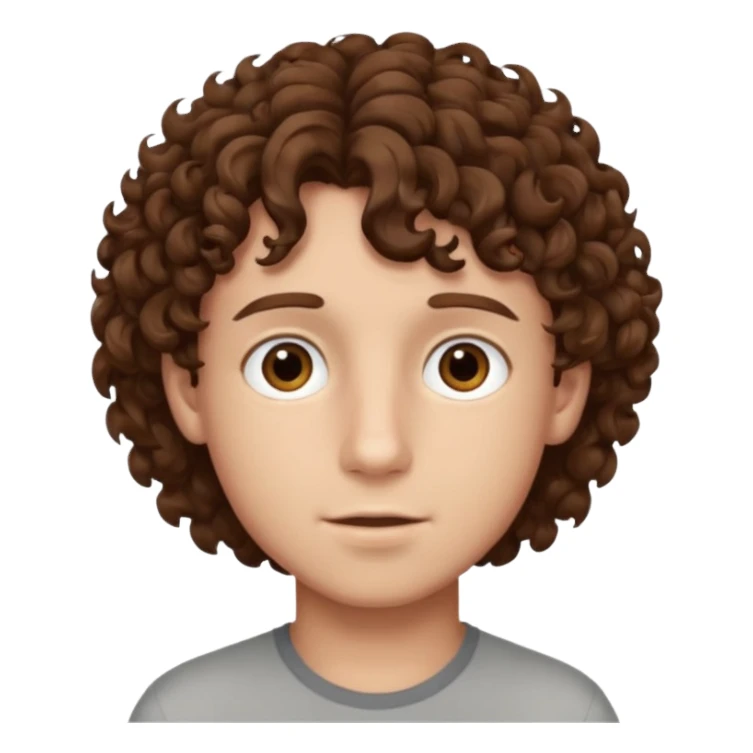 boy,  brown hair, curly hair, brown eyes,  skin, sticker