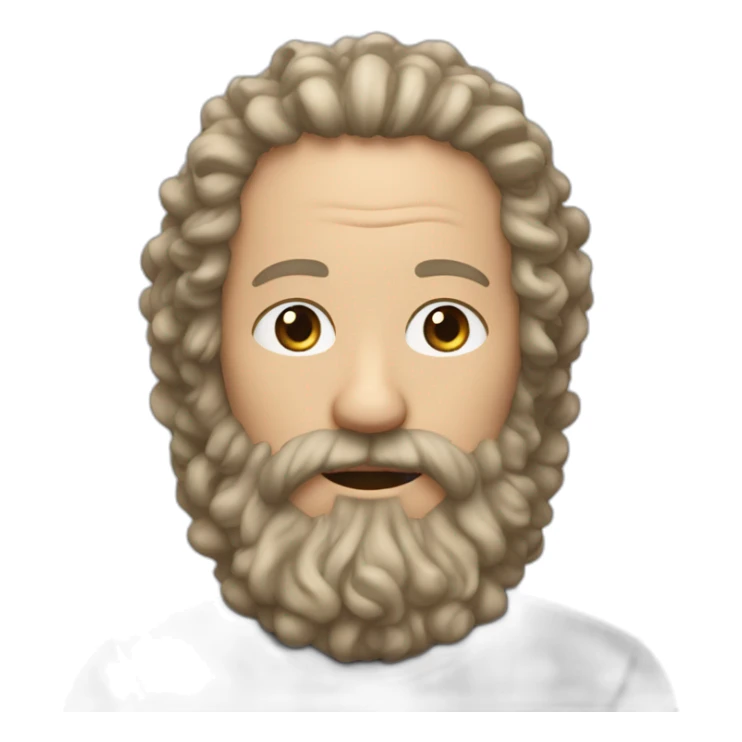 Curly fair hair, 50 year old white man with long beard sticker