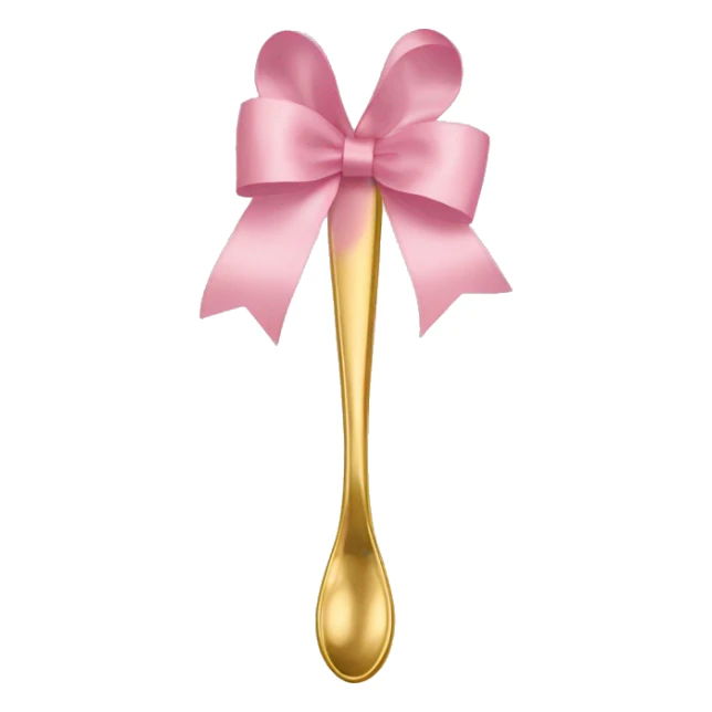 Elegant Spoon with pink pastel ribbon around it sticker