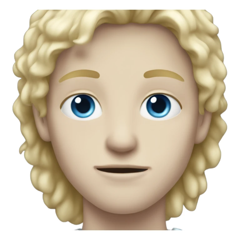 Blond boy with blues eyes and white skin sticker