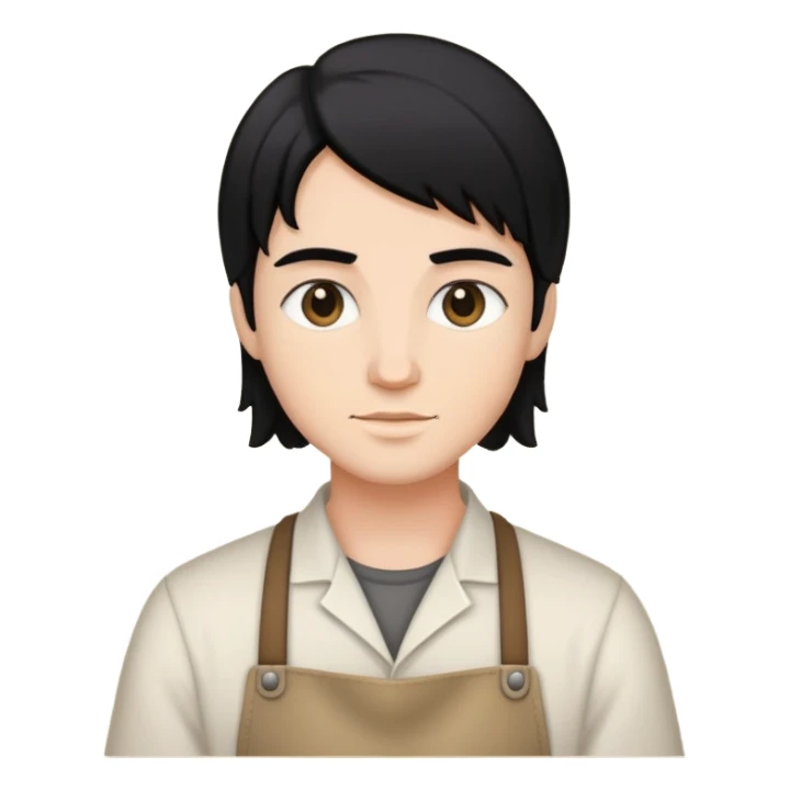 Artesã branca de cabelo preto  sticker