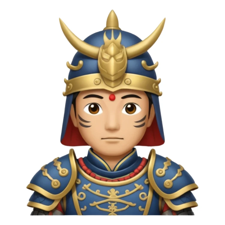 Japanese Castle Lord, Lord standing before a Japanese castle backdrop sticker