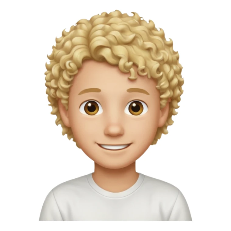 smiling blonde boy meme white shirt and curly hair  sticker