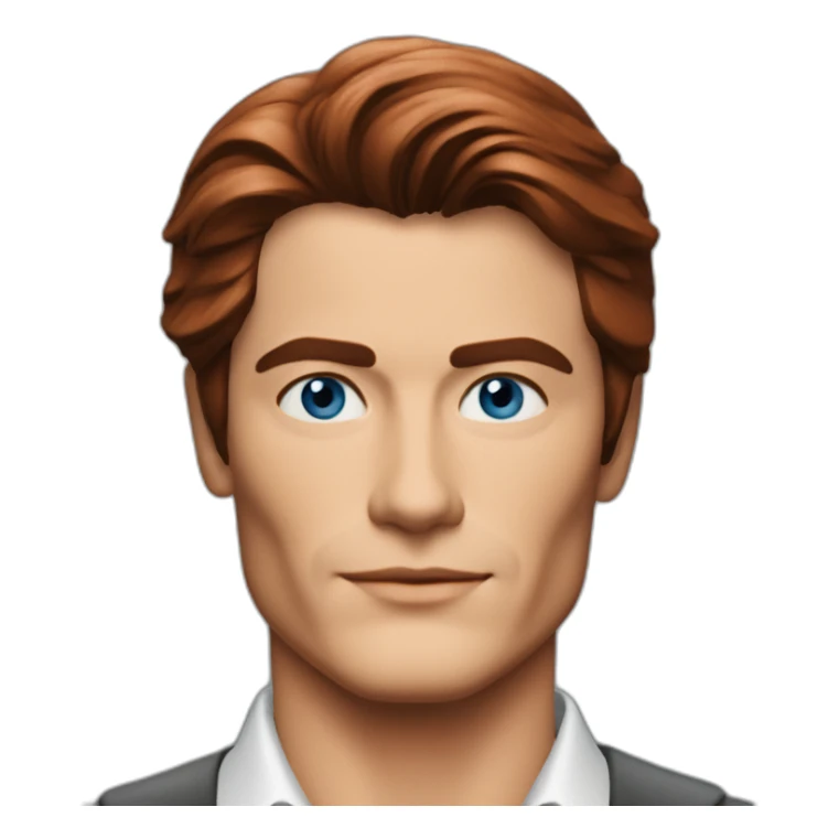 Alain Delon young teacher blue eyes short red hair sticker