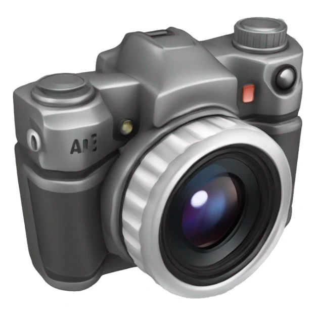  a 3D mimetic digital camera is facing the lens at a 0-degree angle sticker