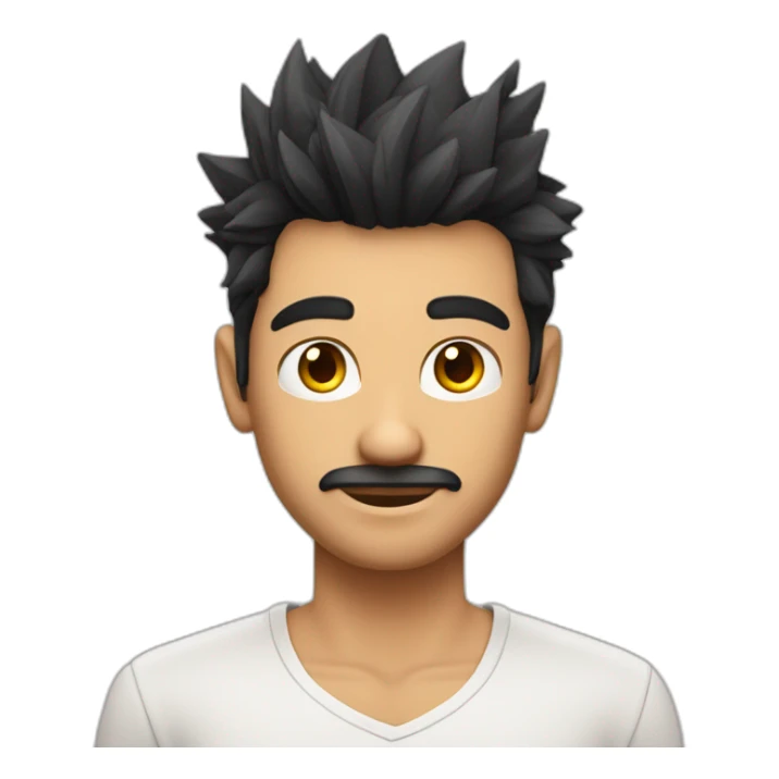 Indian white tan skin man developer in plain white shirt with sleeve up and nice spiky short black hair sticker