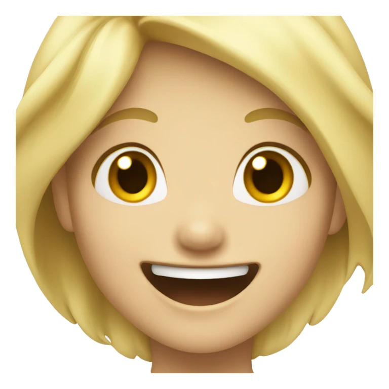 blond haired girl laughing sticker