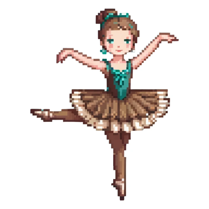 Ballerina with coffee-colored costume performing a pirouette sticker