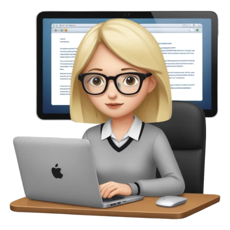 GIRL WORKING IN OFFICE WITH LAPTOP sticker