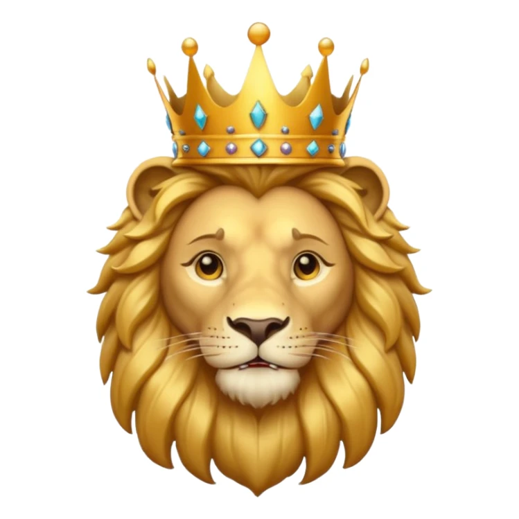 Lion with a crown on his head  sticker