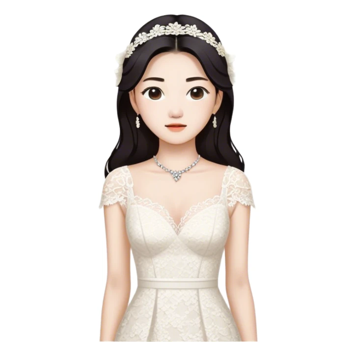 Jun Ji-hyun in lace white dress sticker