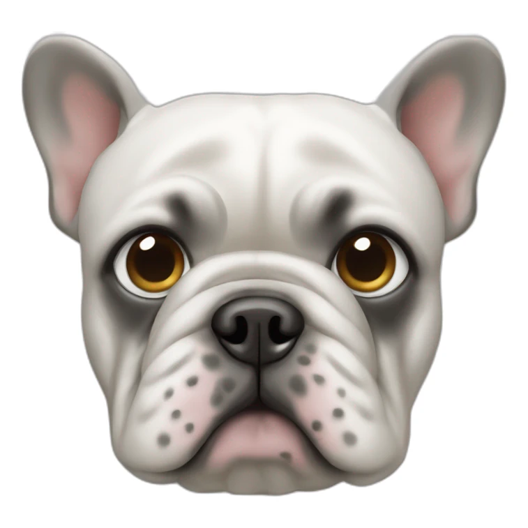 bouledogue fraicais blanc avec des taches grise sticker