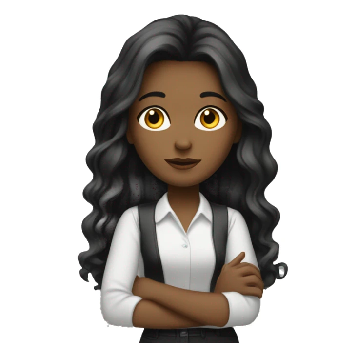 mujer aesthetic estudiando blanca con cabello negro largo liso sticker