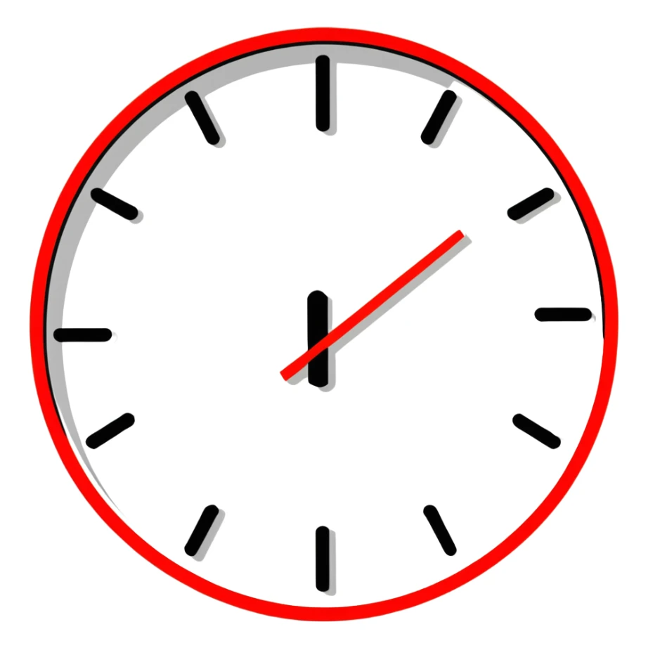 emoji with black background, '11:11' in red digital clock numbers, circular shape, no extra elements sticker