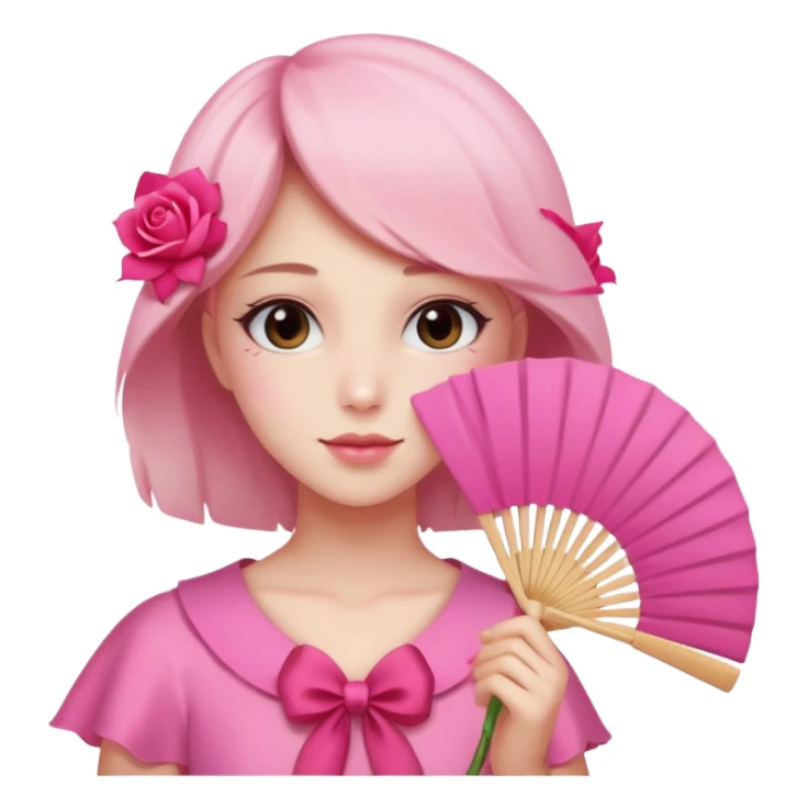 Clean girl pink fan and I love rose sticker