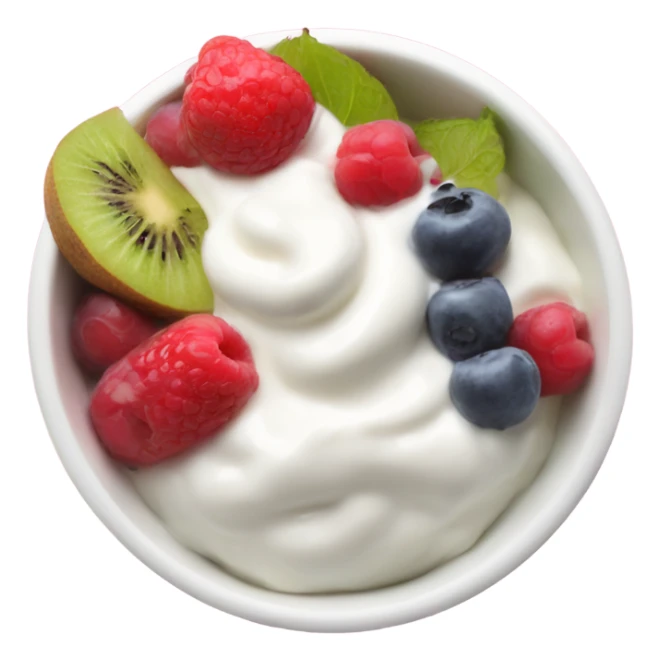 yogurt bowl with fruit sticker