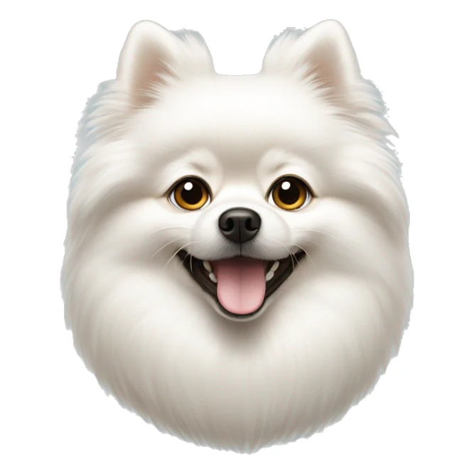 White Pomeranian with double eyelids and mixed speech sticker