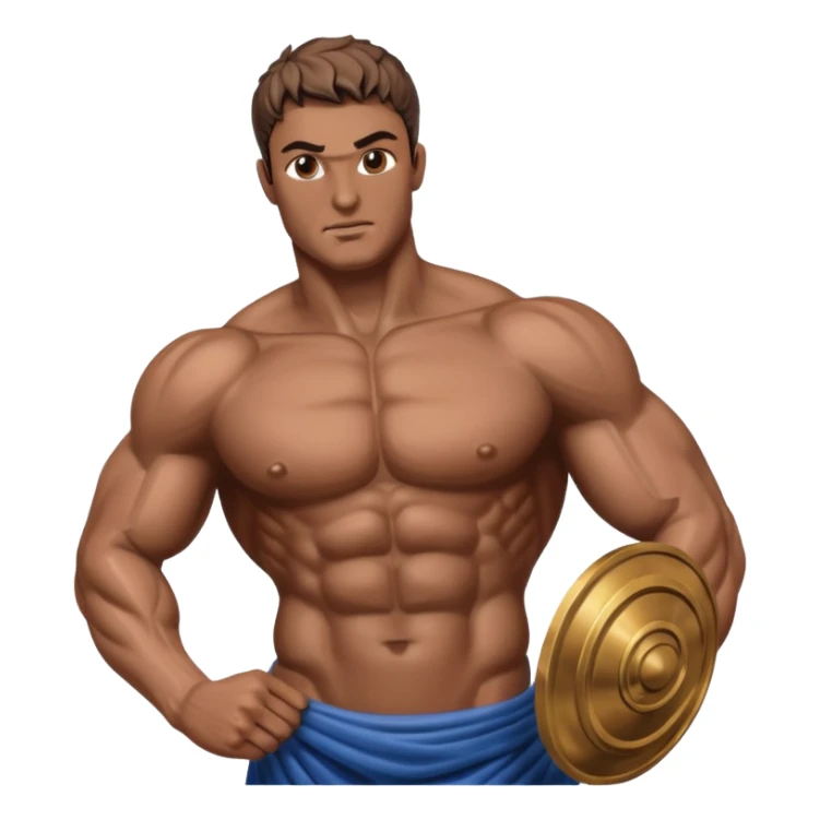 create a  upper body of muscular men greek statue in full chrome sticker