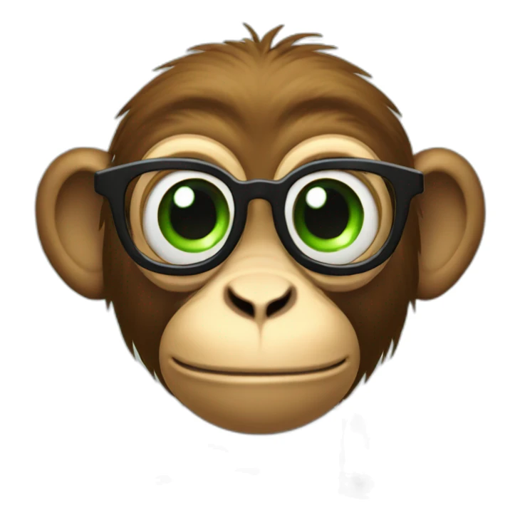 Monkey with green eyes and specs on cycle sticker
