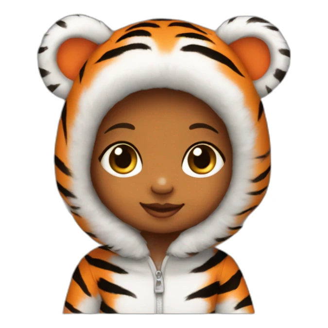 Baby girl in orange tiger suit sticker