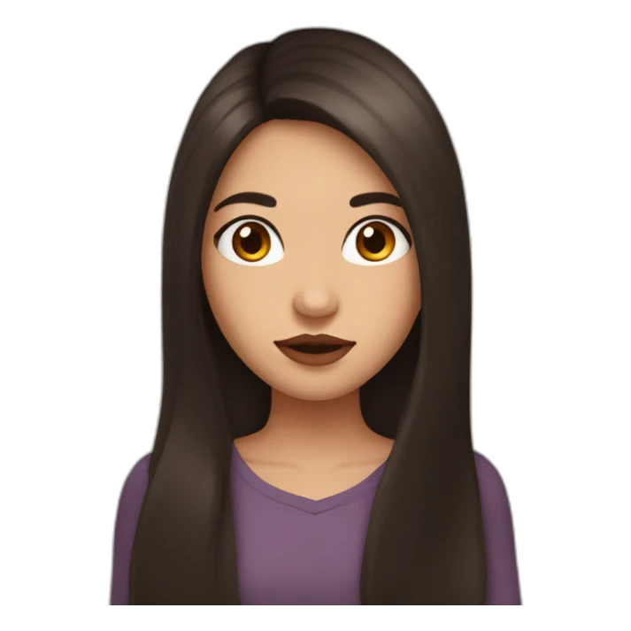 Girl with long dark hair, brown eyes and plump lips sticker