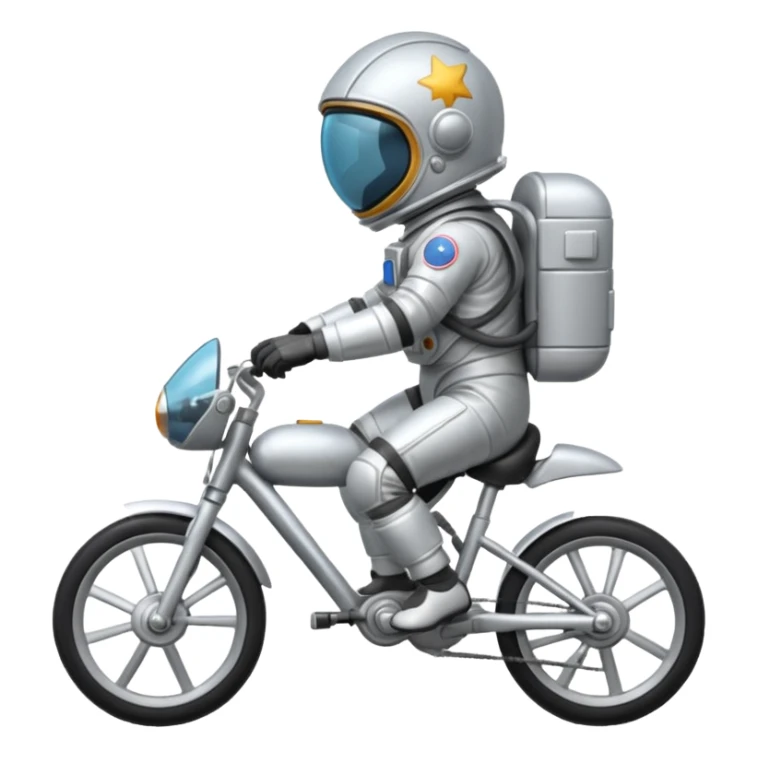 closed helmet astronaut riding bike sticker