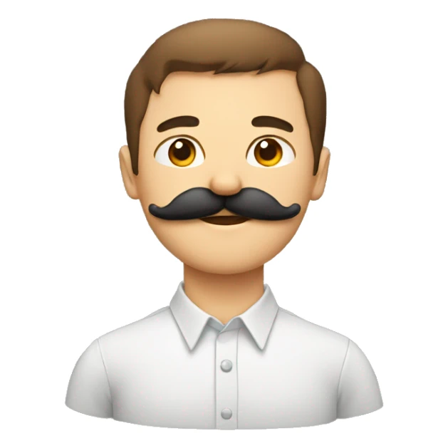 mustache, shirt, mole sticker