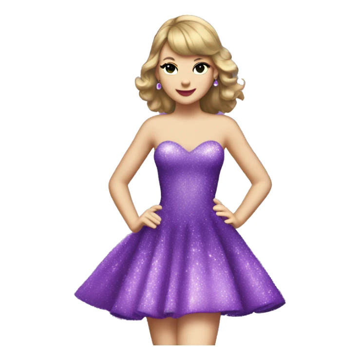taylor swift purple sparkly princess dress sticker