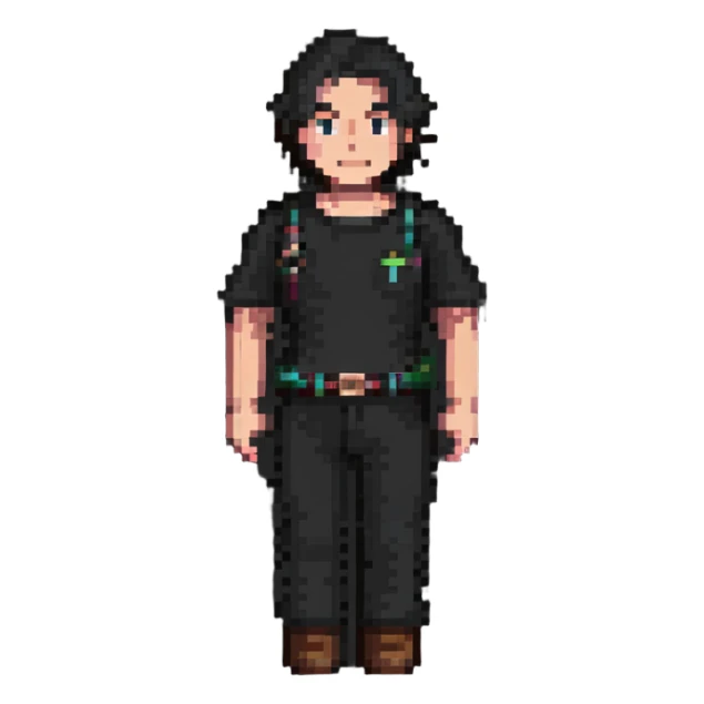 full body male human character sticker