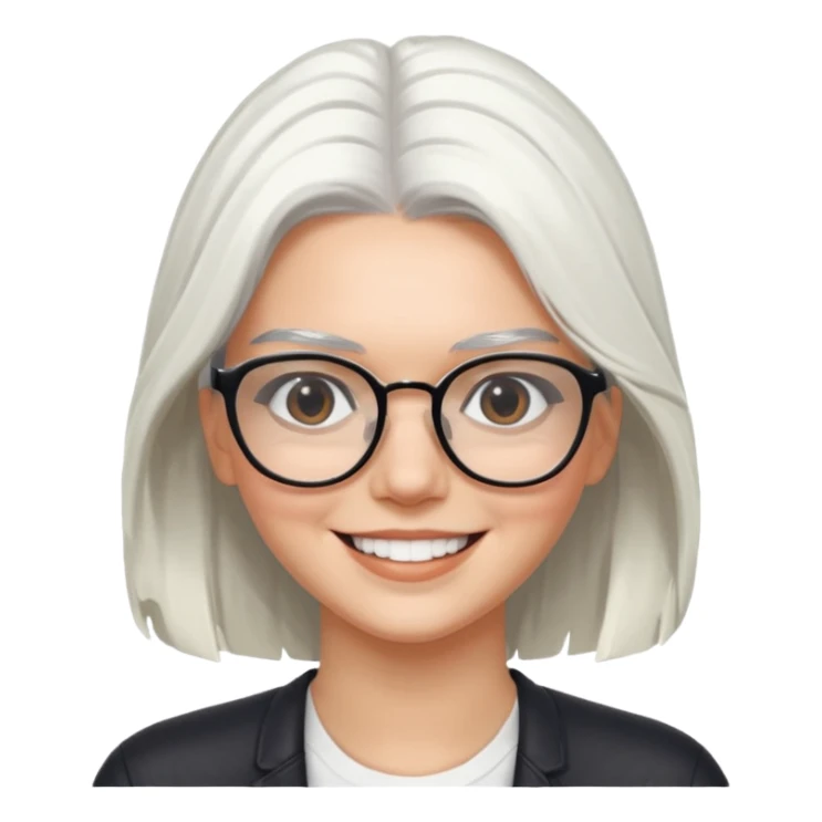 kendall jenner with white hair and glasses sticker