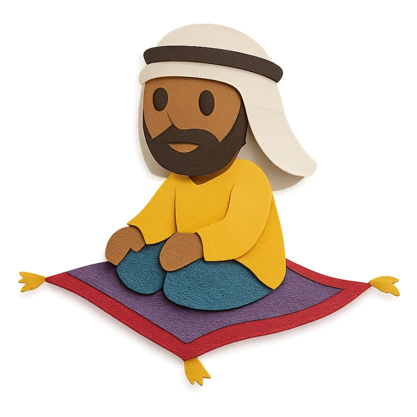 personnage arabe sur un tapis volant sticker