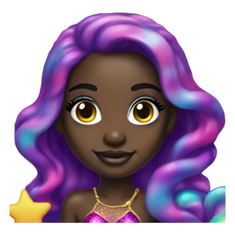 Lisa frank dark skin mermaid sticker