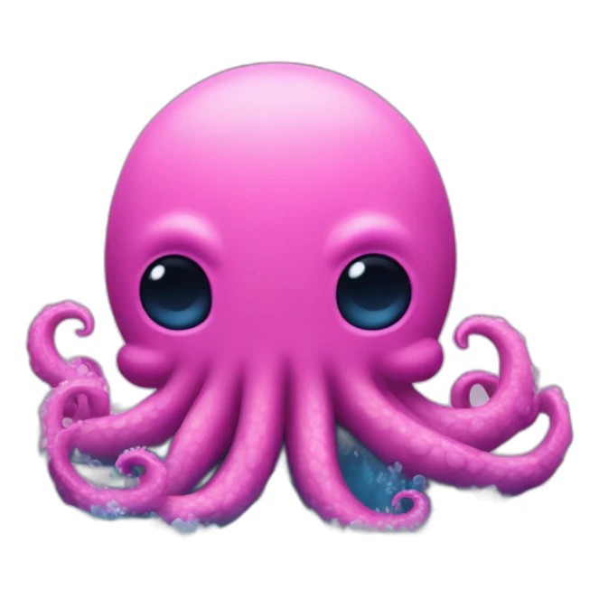 a blue kraken that rocks  to another pink kraken sticker