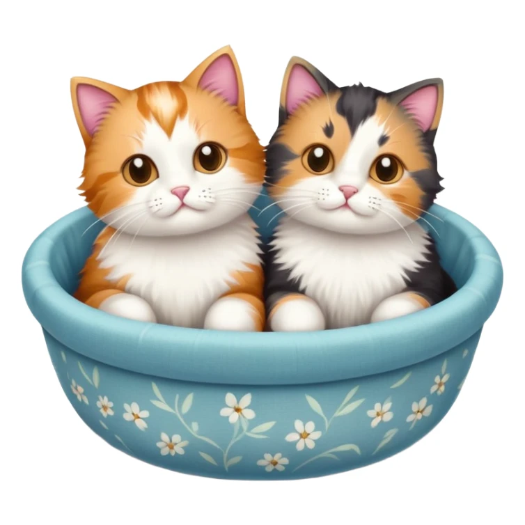 Emotional support kitties in a in a fabric bowl sticker