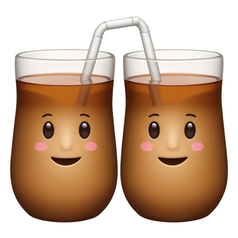 two brown mate tea cups, 500ml, plastic, clinking, no face, no straw, no handle, not in a cup, white background sticker