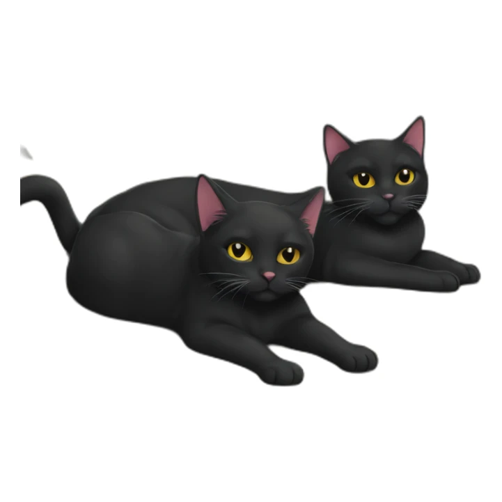 black cat and calcico cat chillinh sticker