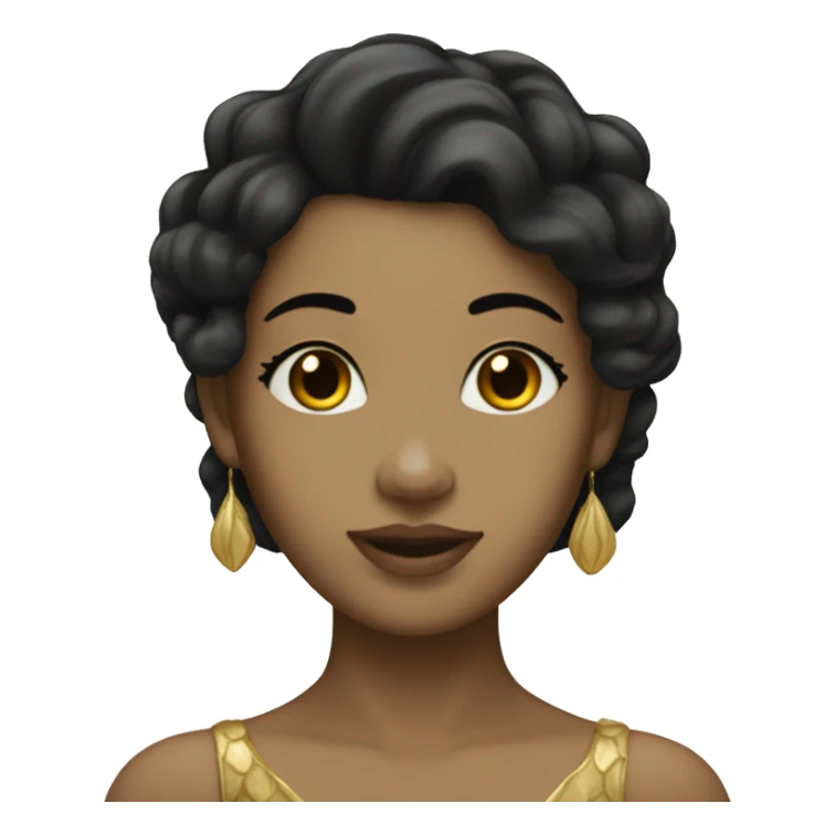 Ethereal gold mermaid with tan skin and black hair  sticker