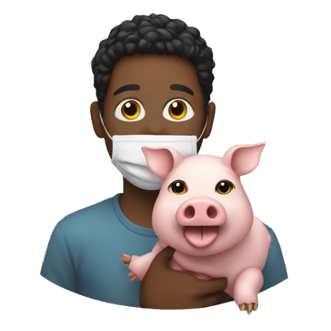 Smile holding a pig like a mask  sticker