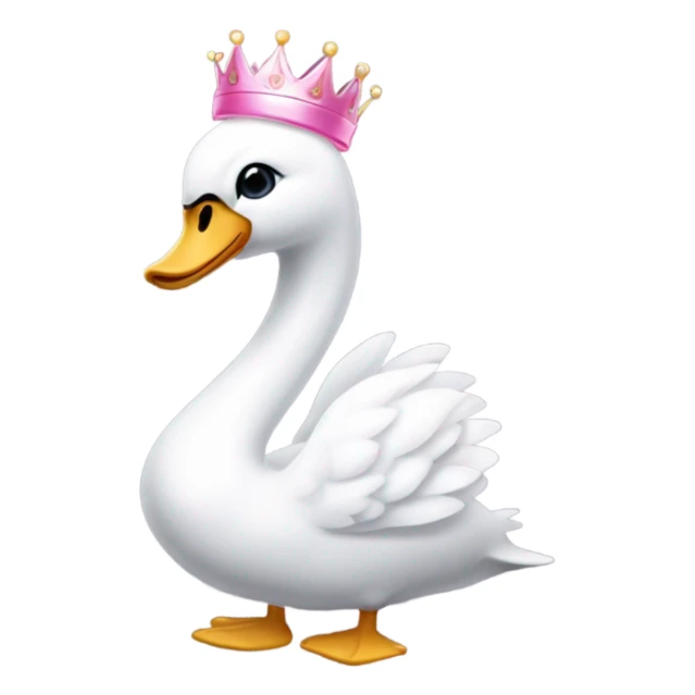 swan with a pink bow and crown coquette sticker