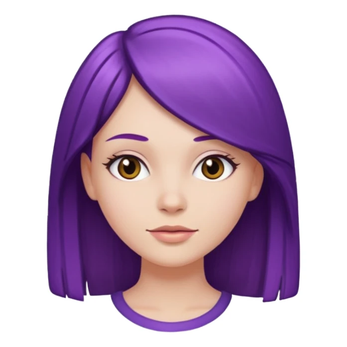 chica blanca pelo morado  y liso  sticker