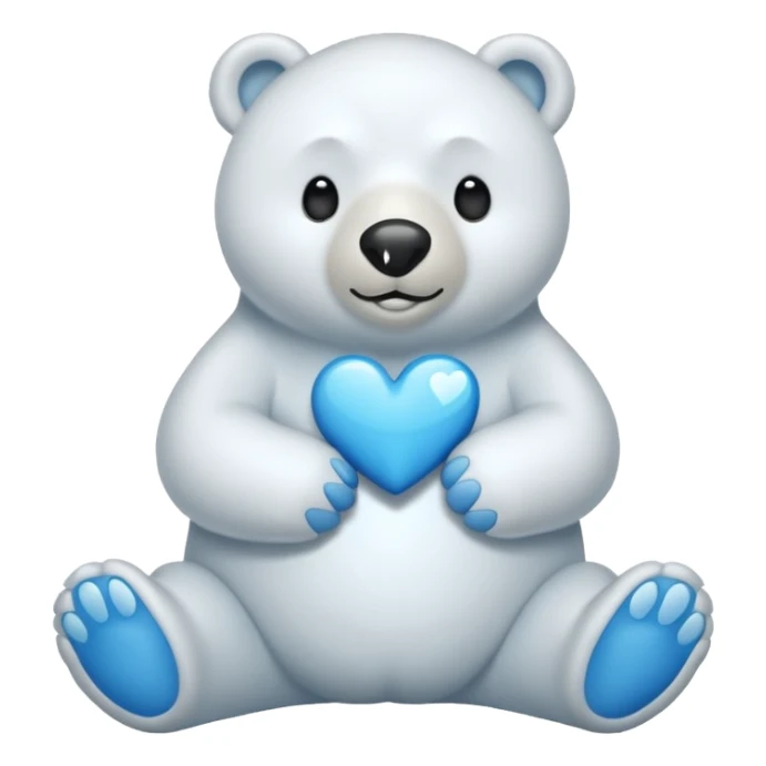 🩵🐻‍❄️ crea un oso que este de pie y que tenga el corazon azul sticker