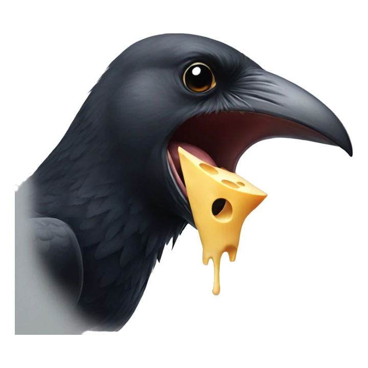 A crow drops a piece of cheese from its mouth sticker